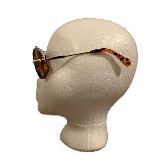 Italy Design Brown Black Leopard Print Round Aviator Brow Bar Sunglasses #50 - Picture 2 of 5